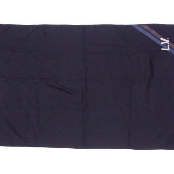 Louis Vuitton Scarf Black Blue Woman unisex Authentic Used - Picture 4 of 6